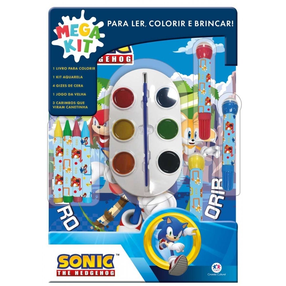 Livro Sonic - Ler, colorir e brincar em Oferta na Shopee