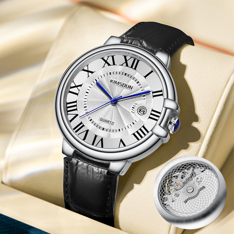 Relógio balão KIMSDUN marca relógio masculino fundo transparente relógio de quartzo à prova d'água relógio mecânico fals