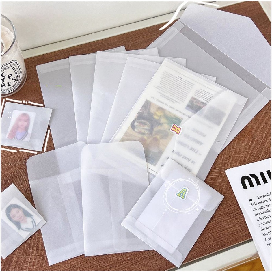 envelope De Cartão Pequeno Semitransparente De Papel De Ácido Sulfúrico , Embalagem De Translúcido , Transparente