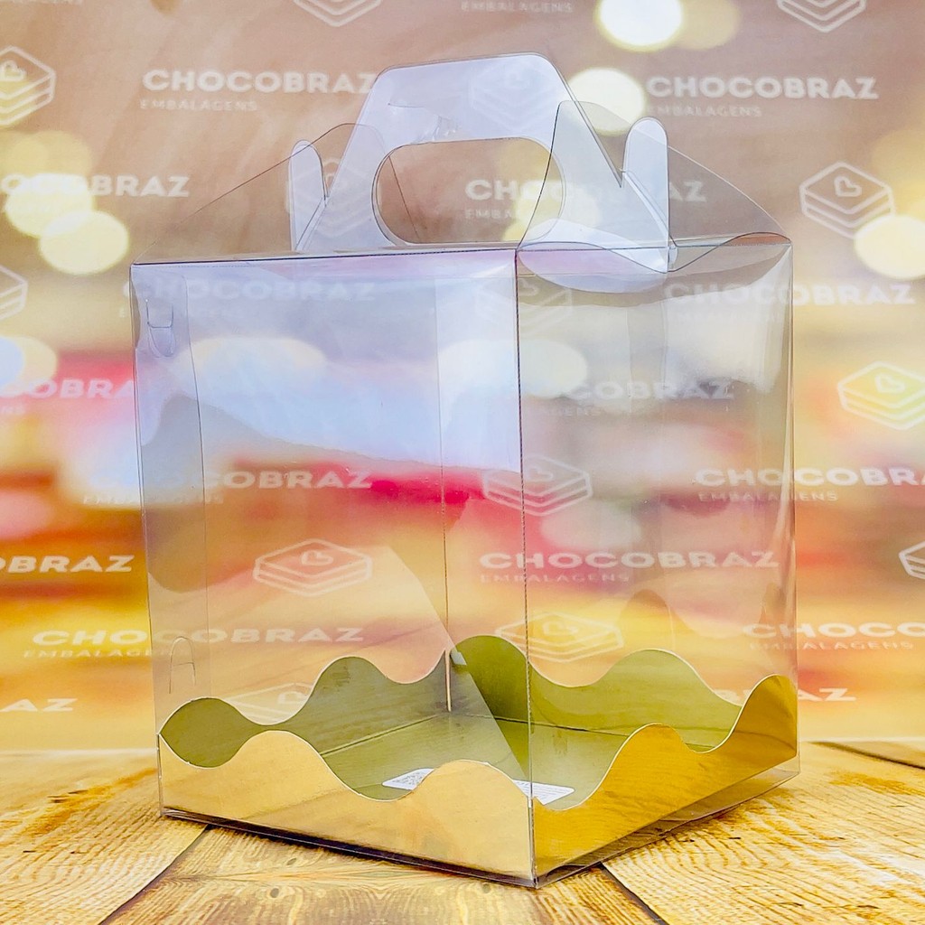 10~50 CAIXA P/ PANETONE MALETA CRISTAL 12X12X14 NATAL ENCANTADO ID5231 (NATAL IDEIA 2024) - Stationery