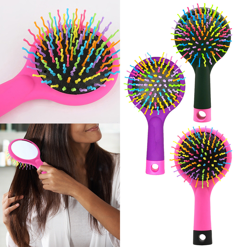 Novo Pente De Cabelo Arco-Íris Anti-Estático Magia Onda Massagem Escova Ferramentas De Estilo