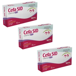 Kit 3 Antimicrobiano Vansil Cefa SID Cefadroxila para Cães e Gatos de 1 a 10 Kg - 220 mg