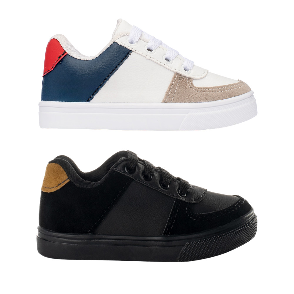 Combo Infantil Masculino 2 Pares Tênis Casual Menino Funfy Escolar Casual Confortável em Oferta na Shopee