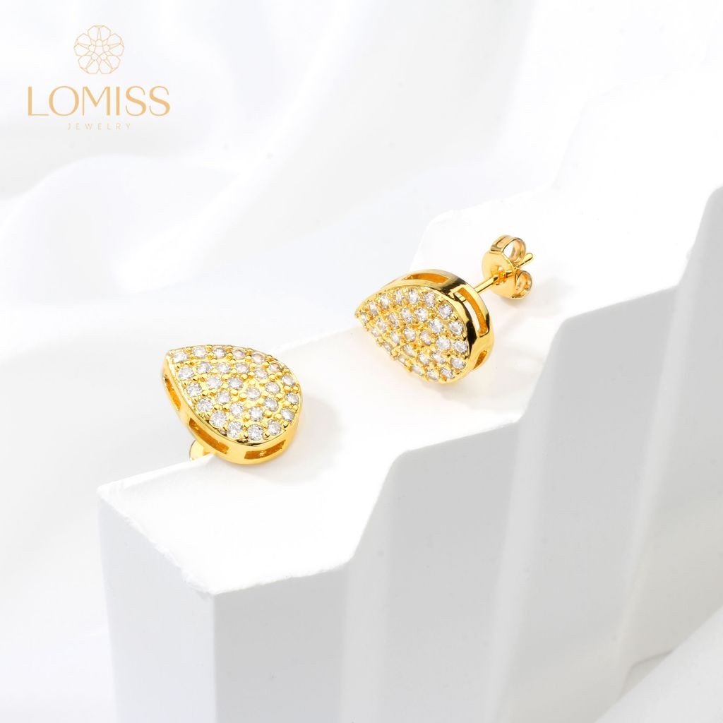 Brinco  Delicado Elegante Antialérgico Folheado a Ouro 18k Gota Zircônia Cravejada Luxo em Oferta na Shopee