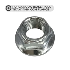 Porca Eixo Roda Traseira CG CG Titan Fan 125 150 160 14mm S/ Flange
