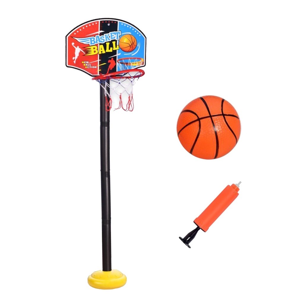 Kit Basquete Infantil Tabela Cesta Bola e Bomba de Ar - Pais & Filhos