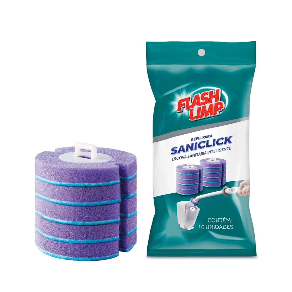 10 Refis Escova Saniclick Limpeza Sem Tocar na Sujeira em Oferta na Shopee