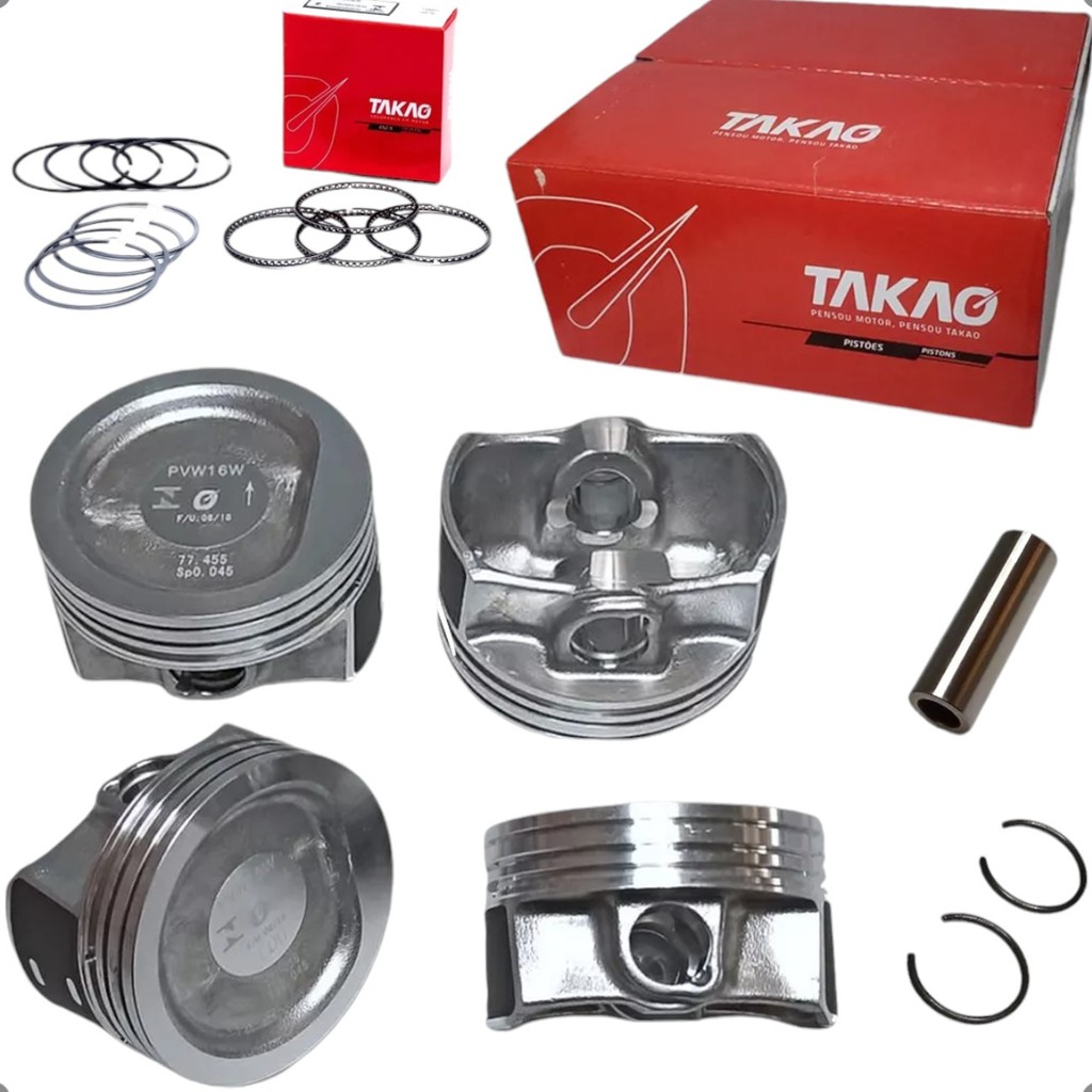 Jogo Pistao Com Aneis Fox Gol Golf Polo Saveiro Voyage 1.6 8v Ea111 Flex 2008 A 2020