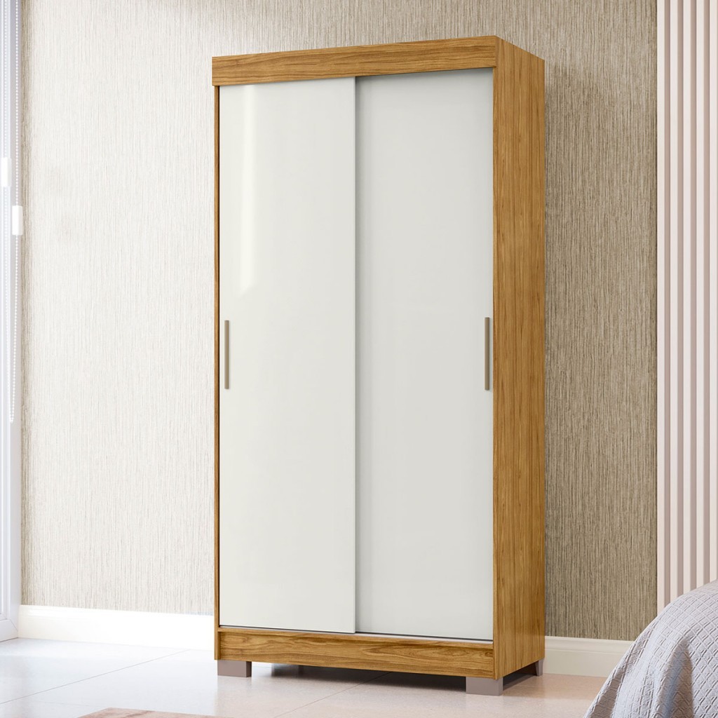 Guarda-Roupa Solteiro Antares 2 Portas 2 Gavetas Flex Marrocos/Off White - Mx Móveis em Oferta na Shopee