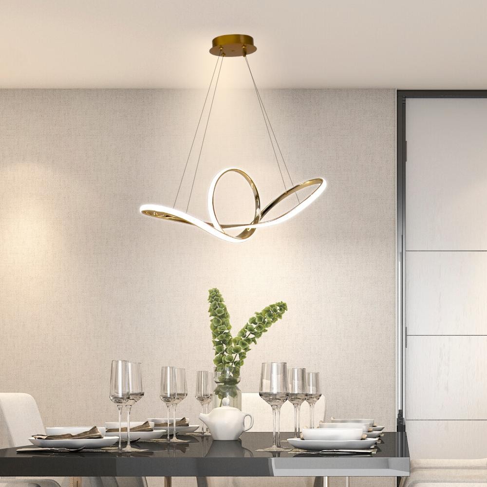 Luminaria Lustre Pendente Led De Teto Sala De Jantar Moderna Infinito 45w 3 Em 1 Bivolt em Oferta na Shopee