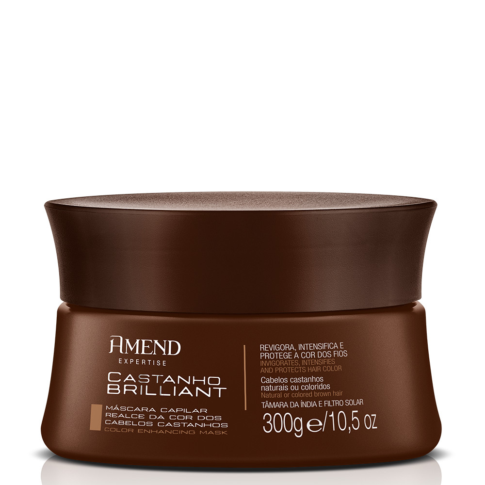 Máscara Amend Expertise Realce da Cor Castanho Brilliant 300g em Oferta na Shopee