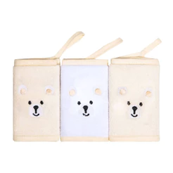 Kit Pano De Boca Papi Bordados Com Prendedor Urso - 03 Peças
