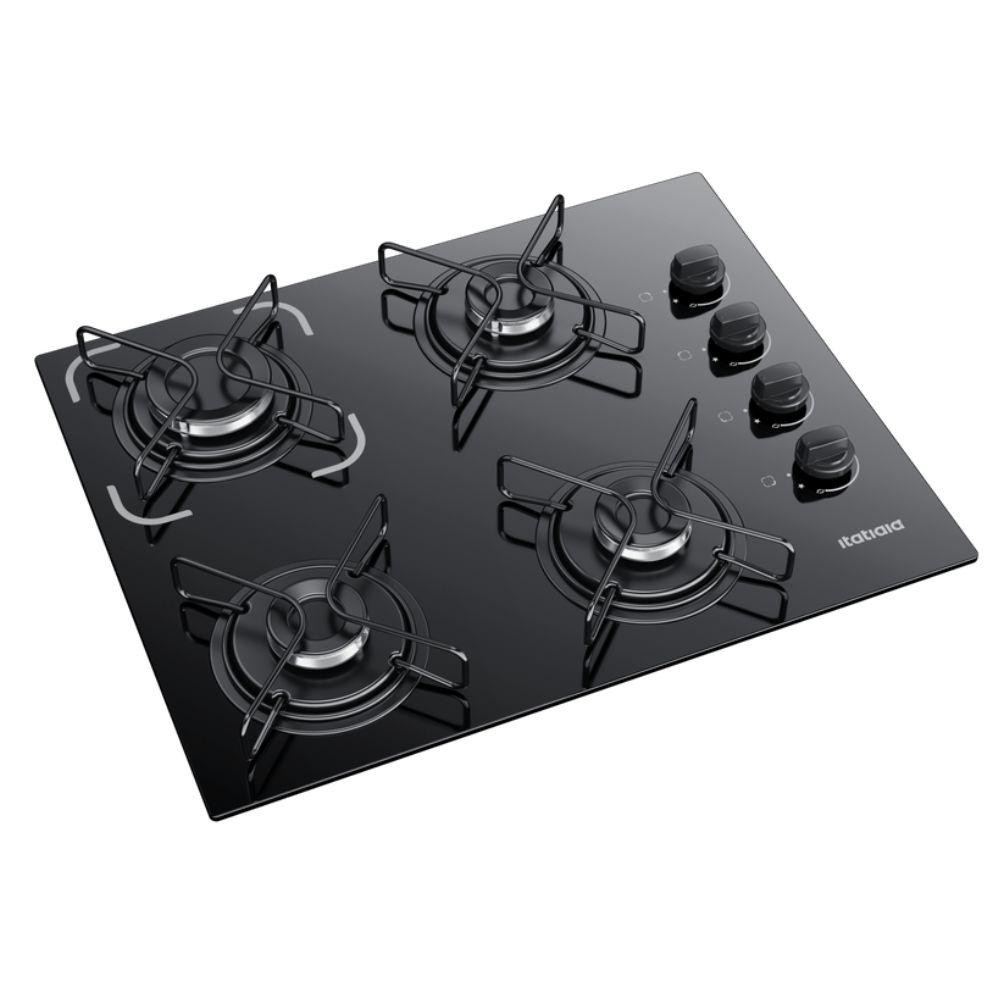 Cooktop 4 Bocas Itatiaia Essencial com Mesa de Vidro Temperado e Acendimento Automático Pr...