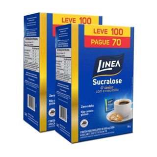 Kit 2 Adoçantes em pó Sucralose Linea Leve 100 e Pague 70 Sachês de 500mg em Oferta na Shopee