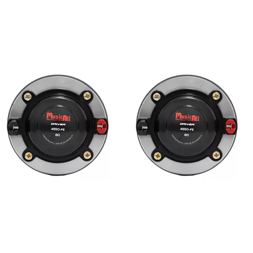 Kit 2 Driver Musicall 4550 Musical 100W 8 Ohms Diafragma Fenólico Corneta Som Automotivo Modelo 2550