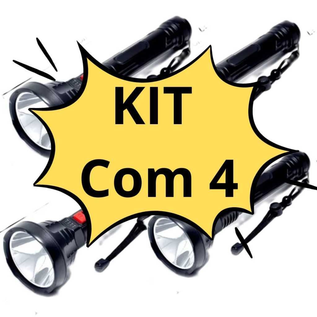 KIT COM 4 Lanternas LED Recarregáveis | Alta Potência | Longo Alcance | Ideal para Camping e Pesca MT045