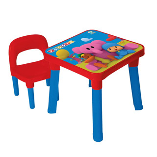 Mesa Infantil Com Cadeira Pocoyo Desenho Estudo em Oferta na Shopee
