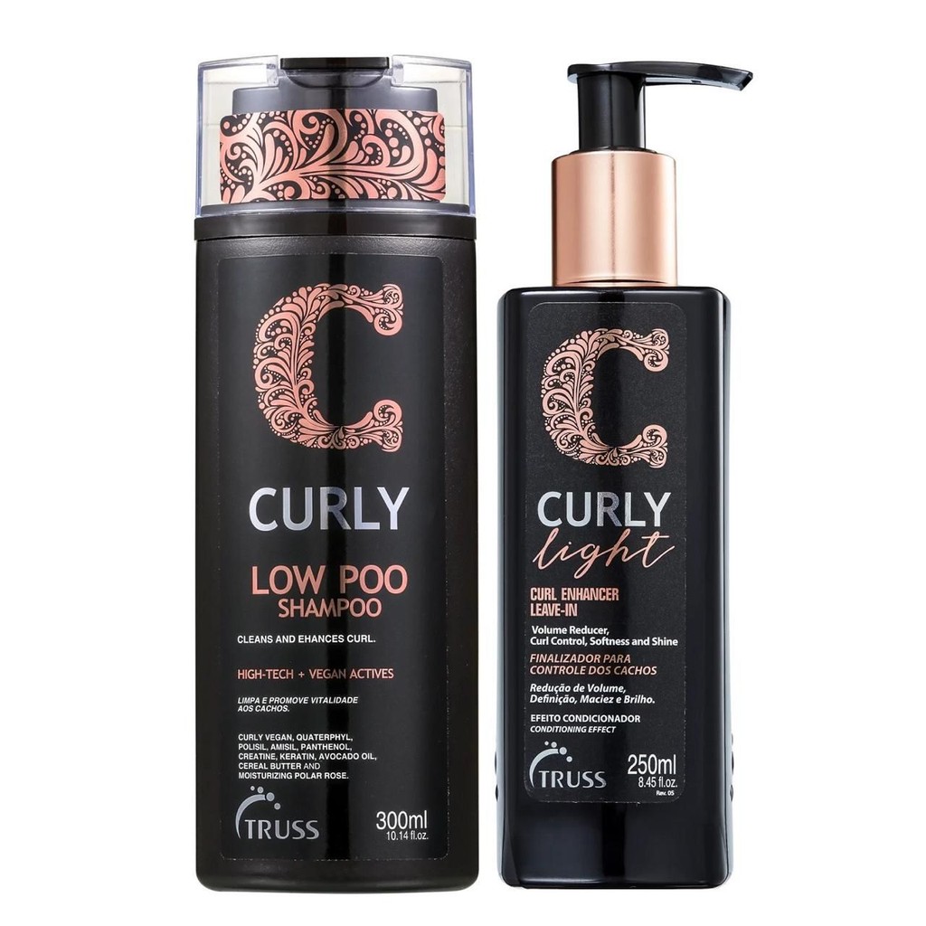 Truss Curly - Low Poo Shampoo 300ml + Light Leave in 250ml