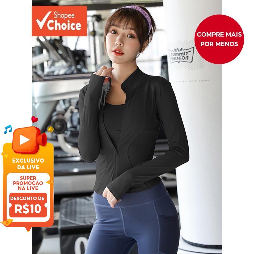 Yoga Running Quick-Dry Fit Manga Longa Quatro Estações Cintura-Cinching Roupa Curva Para M...