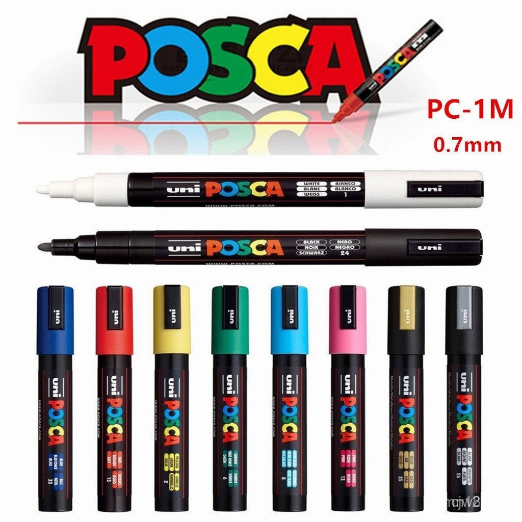 Caneta Graffiti UNI Posca PC-1M PC-3M PC-5M Ponta Média 0,7mm - 2,5mm Caneta-tinte Posc para Escola/Escritório Arte Pape em Oferta na Shopee