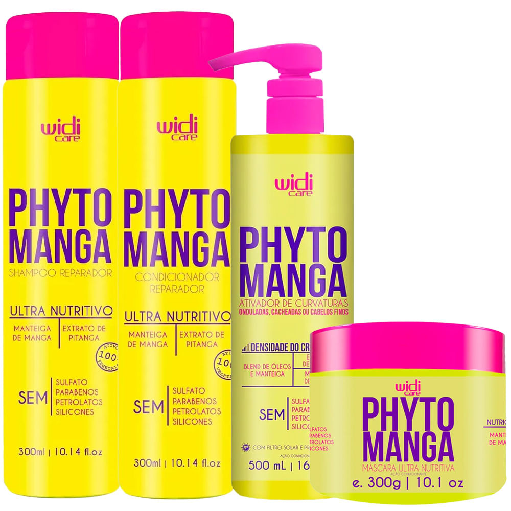 Kit Widi Care Phytomanga Shampoo + Condicionador + Máscara + Ativador De Cachos Efeito Leve - Beauty