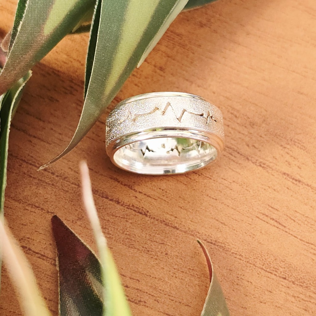 Aliança namoro em Prata 925 de lei namoro 8mm + Gravação + Certificado  COD-11