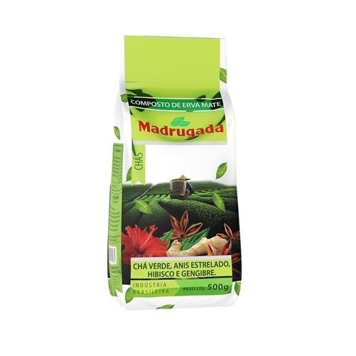 Erva Mate Chimarrão MADRUGADA CHÁ VERDE HIBISCO ANIS 500g