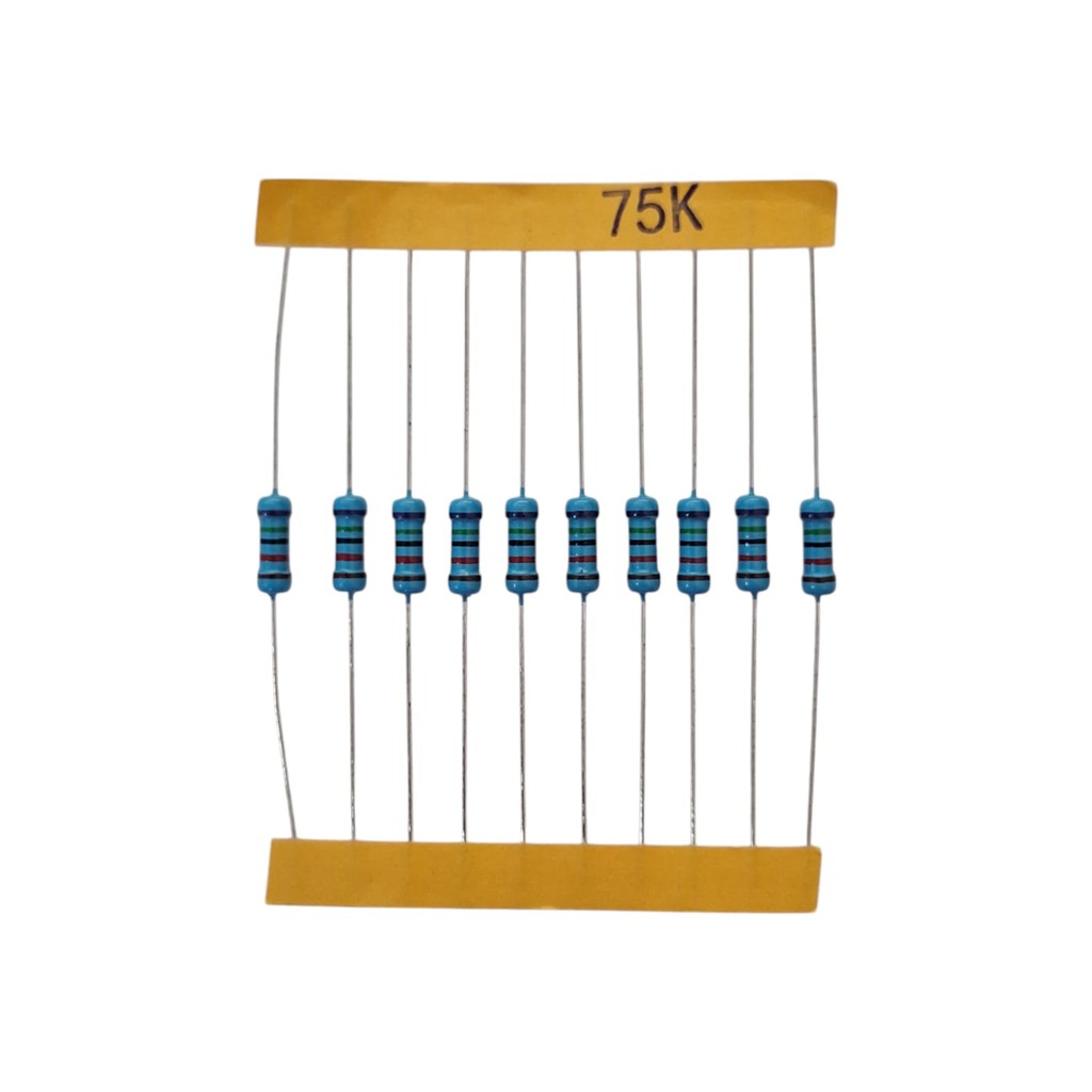KIT 10 RESISTOR DE PRECISÃO 75K 1% 1/2W
