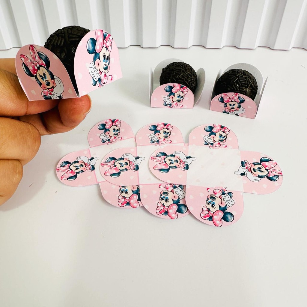 Forminha de Doces MInnie Rosa Personalizada no Tema /Lembrancinha de Festa /Aniversário