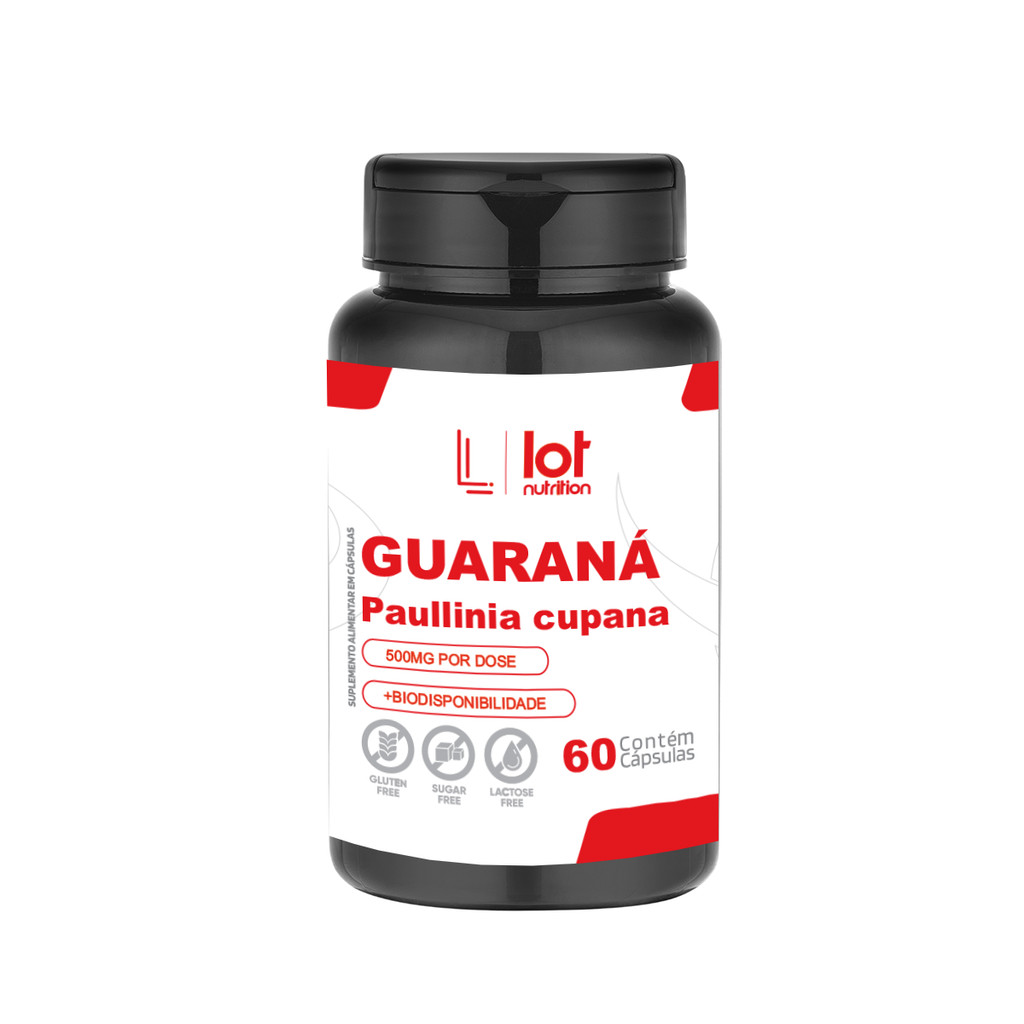 Guaraná 500mg 60 Cápsulas Energia Natural Termogênico Brasileiro – Lot Nutrition