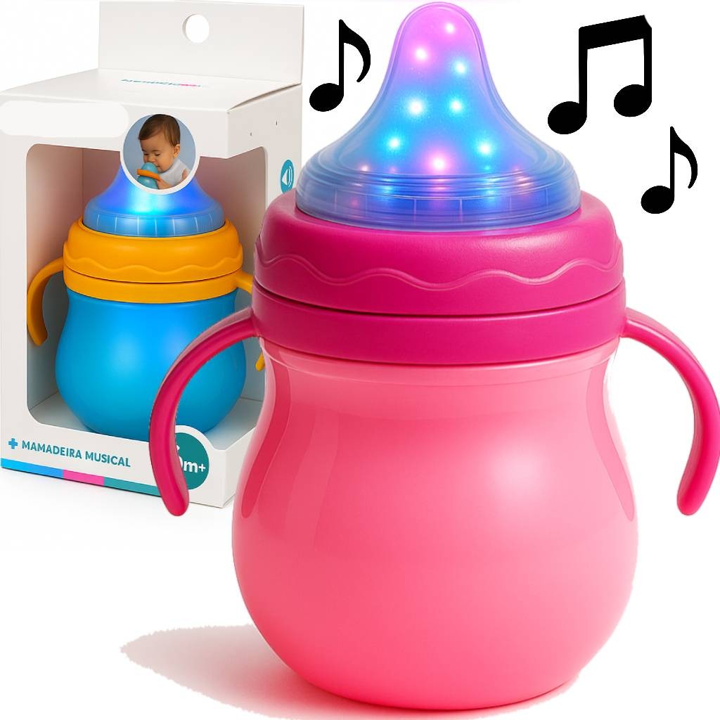 Mamadeira de Brinquedo Musical Infantil C/ Luz e Som