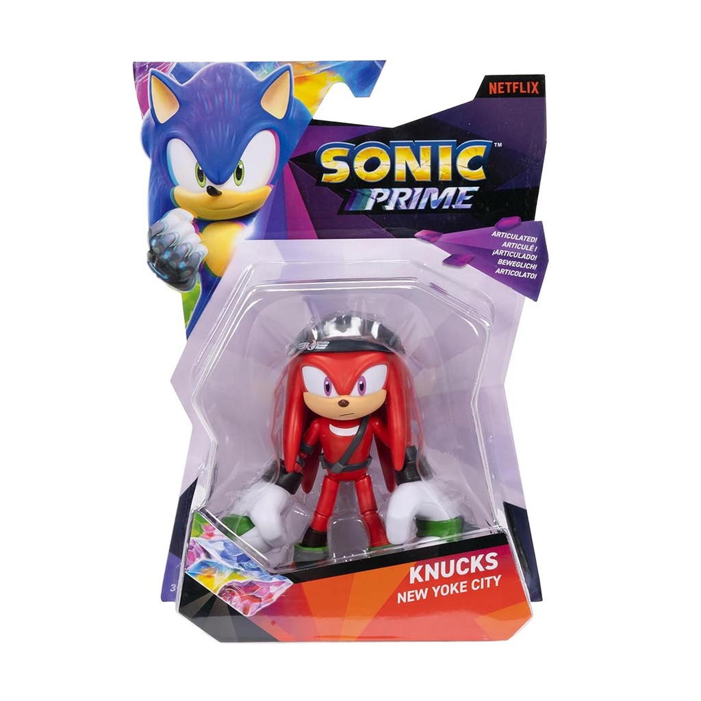 Boneco Articulado Knucks New Yoke City De 12Cm - Sonic Prime em Oferta na Shopee