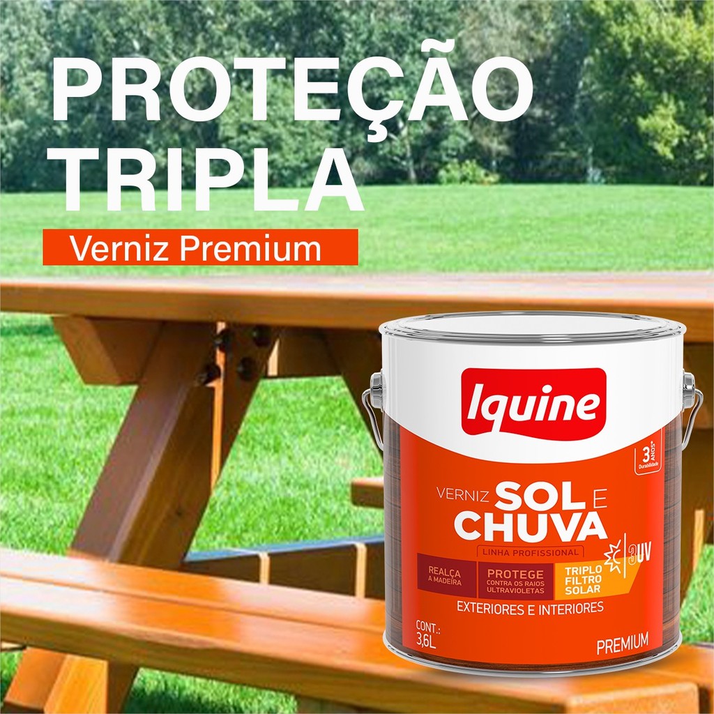 Verniz Sol e Chuva Interno e Externo Triplo Filtro Solar 3,6L · foto 2