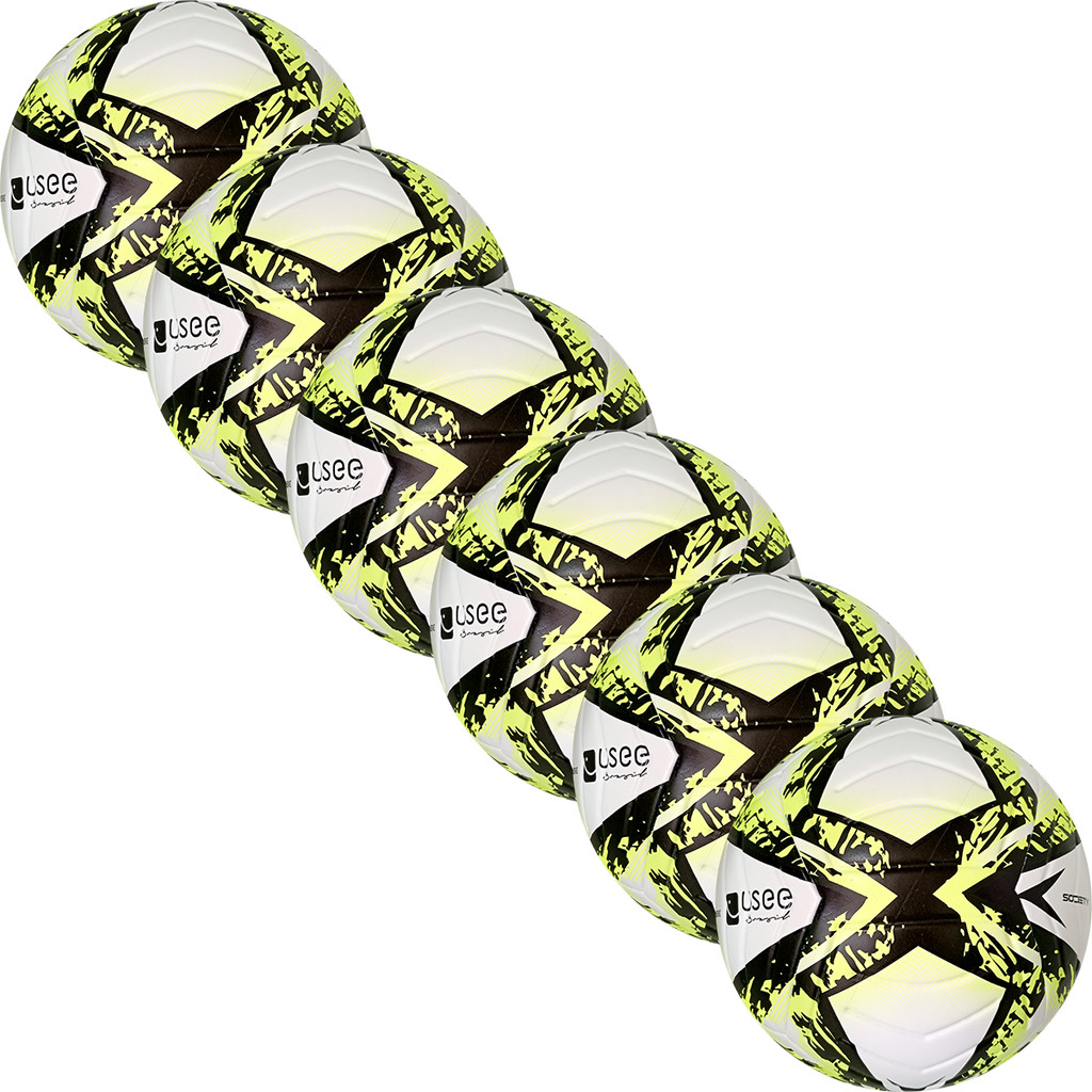 Kit Com 6 Bolas de Futebol Society Treino Jogo Oficial Original Usee Brasil em Oferta na Shopee