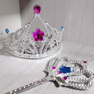 Kit Coroa e Varinha Mágica Princesas Festa Fantasia em Oferta na Shopee