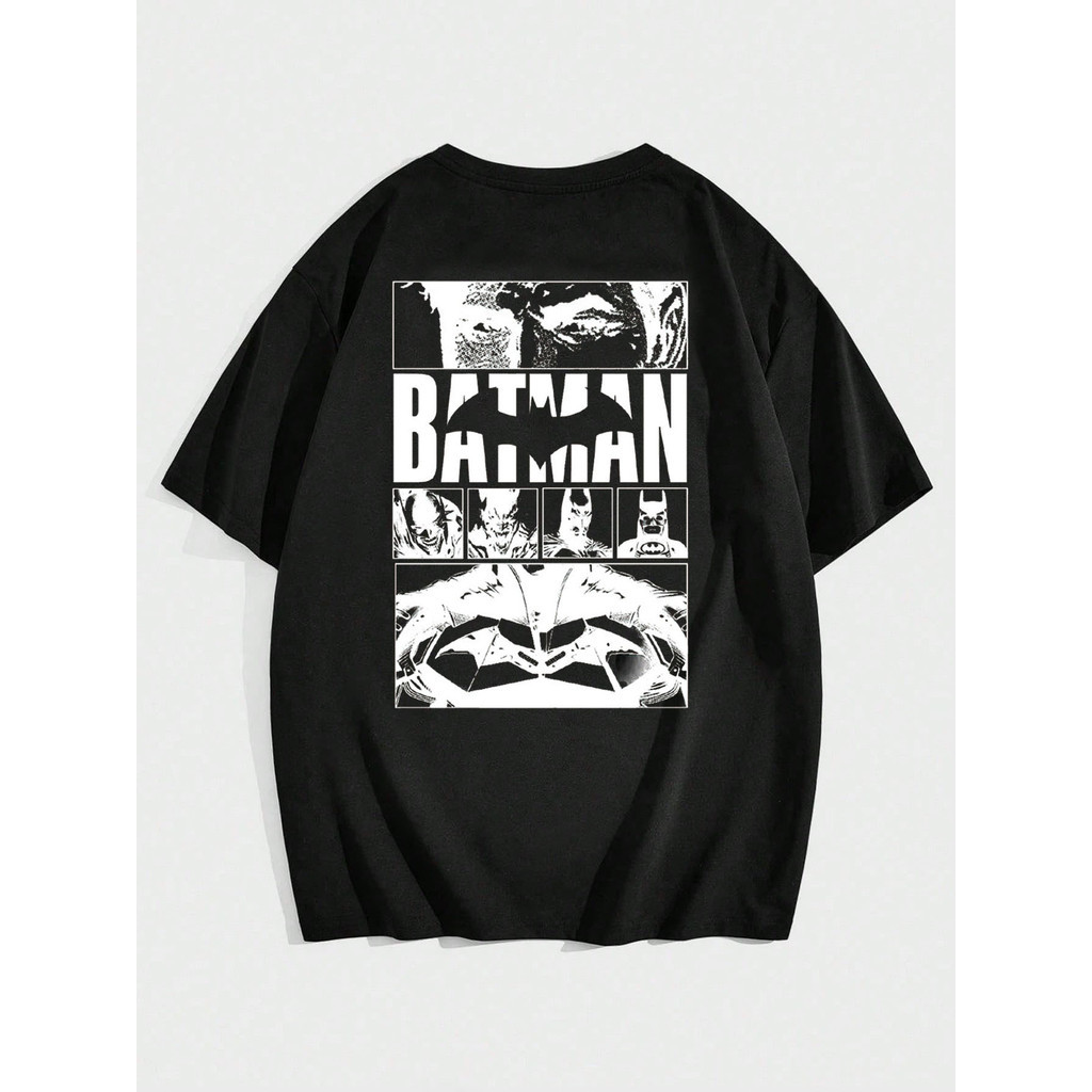 Camiseta Estampada The Batman Unissex Frente e Costas Infantil e Adulto 100% Algodão - Envio Rapido