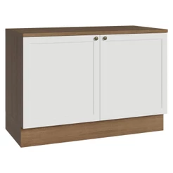 Balcão de Cozinha 120 cm 2 Portas Rustic/Branco Vik Madesa