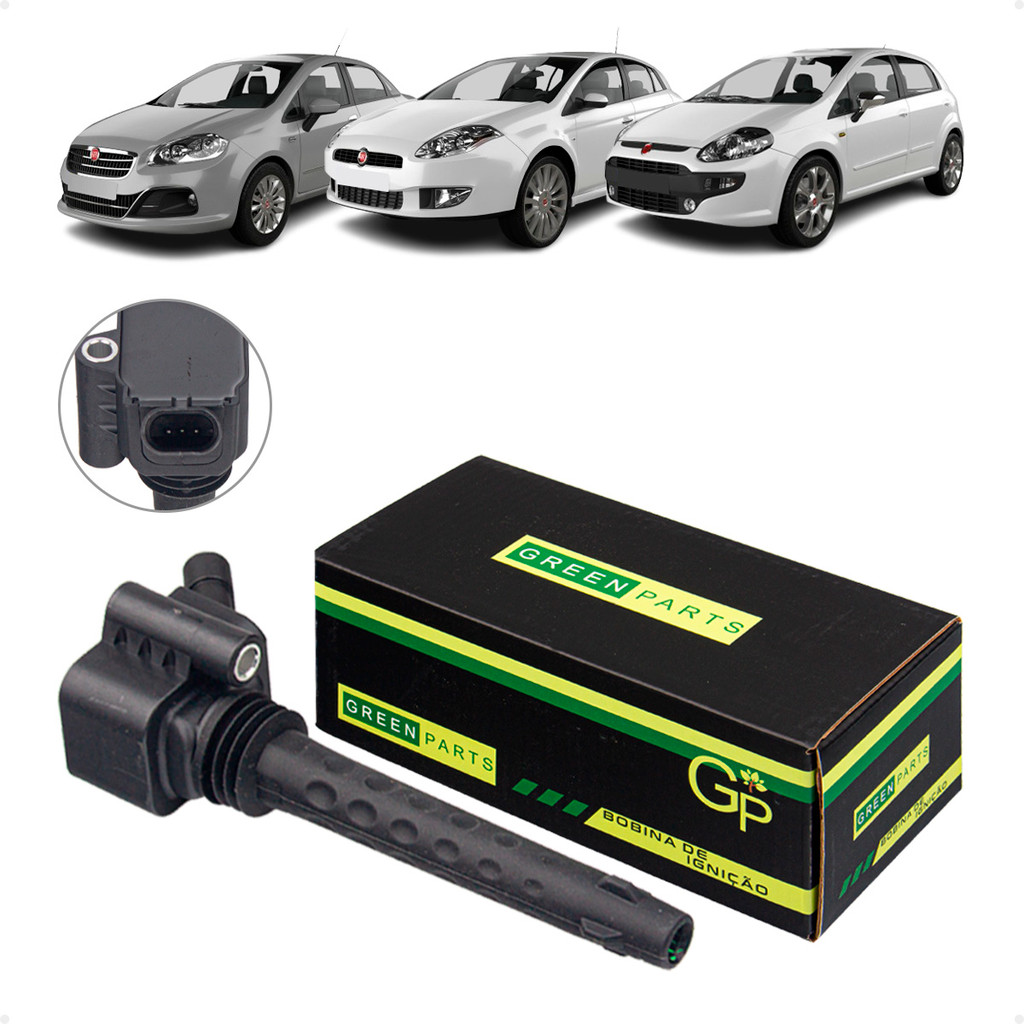 Bobina de Ignição Fiat Bravo 1.4 16V T-Jet 2011 A 2016/ Linea 1.4 16V T-Jet 2008 A 2012/ Punto 1.4 16V T-Jet 2009 A 12