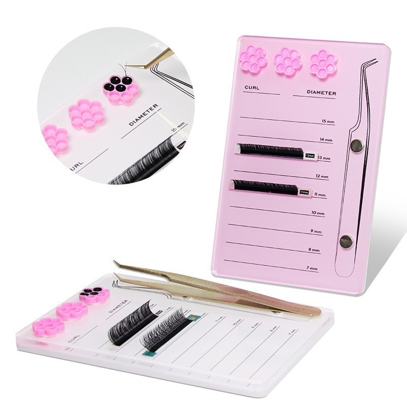 Kit com 2 Unid Placa de Cílios Organizadora Acrilico Com Imã Para Pinça - Placa de cílios com suporte para batoque em Oferta na Shopee