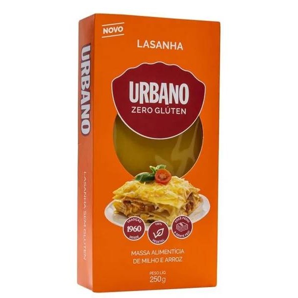 Lasanha Milho e Arroz Urbano 250g – Sem Glúten | Massa Leve, Prática e Ideal para Receitas Saudáveis