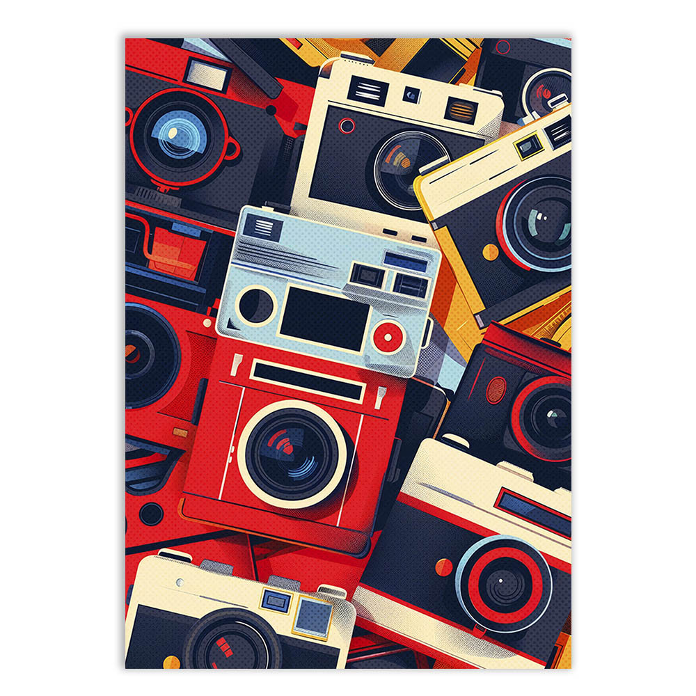 Placa Decorativa Fotografia Câmeras Antigas Vintage Retro Decoração Poster Quarto Sala