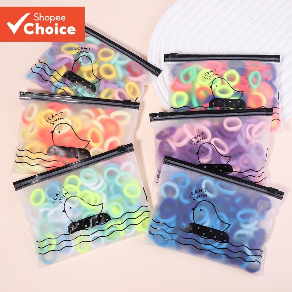 60Pcs/Set Faixas Elásticas Coloridas Para Cabelos Femininos Faixa De Borracha De Nylon Crianças Infantis