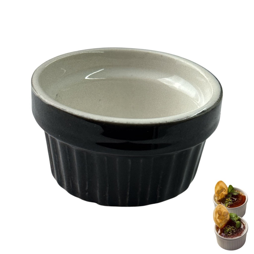 RAMEQUIM PRETO PARA SOBREMESAS OU MOLHOS- CERAMICA 6x3CM