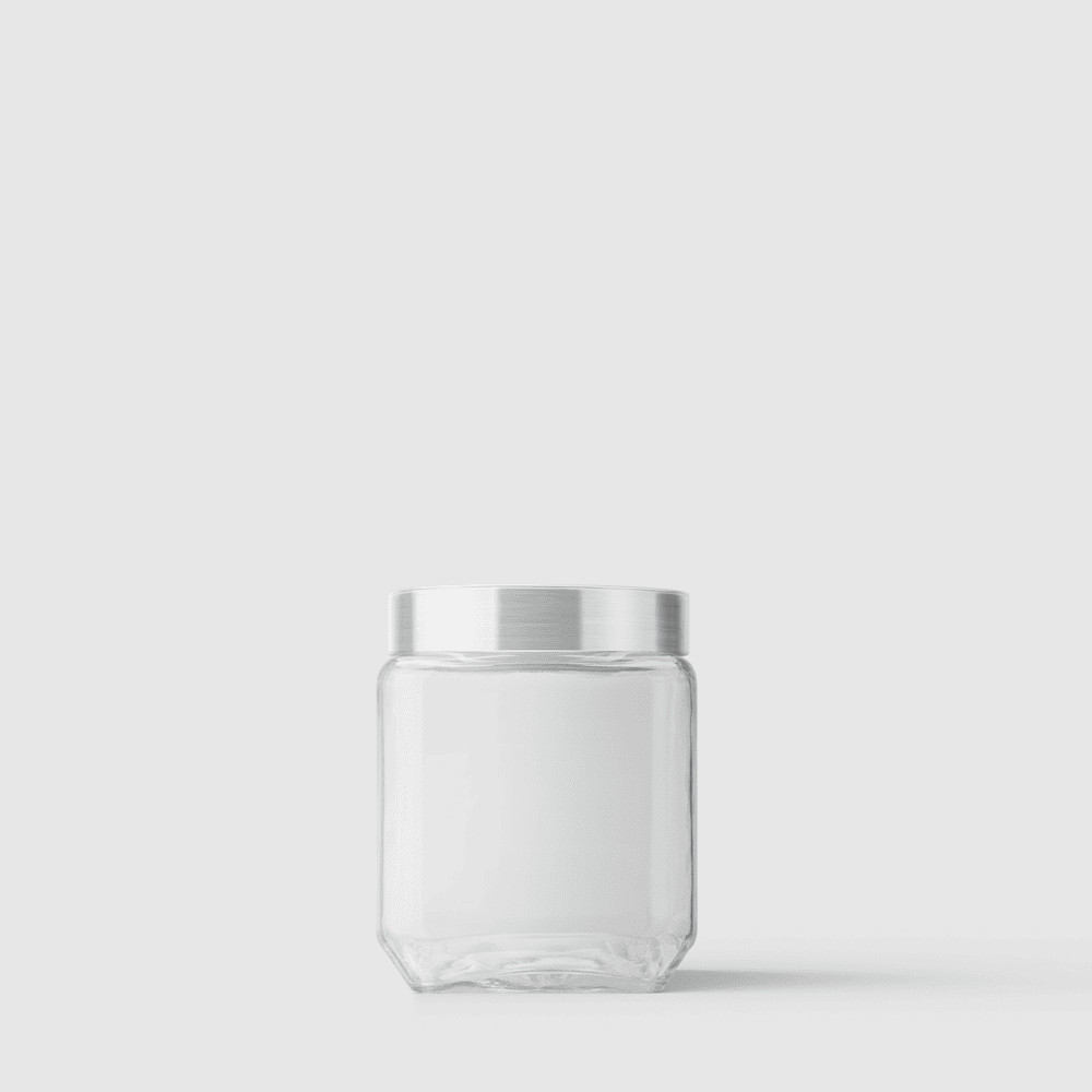 Pote de Vidro Quadrado Collection 1,2L Inox Escovado Invicta - Home & Living