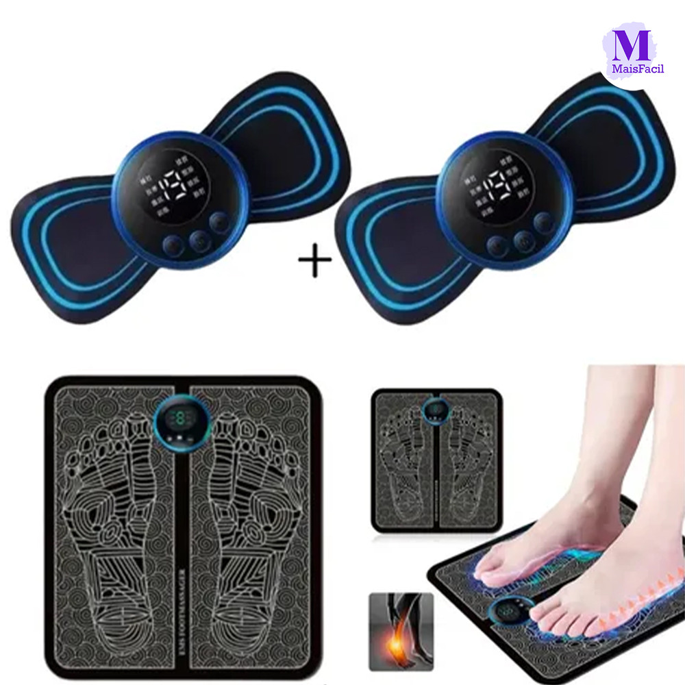 Kit De Tapete E Mini Massageador Elétrico Para Alívio De Pés Músculos