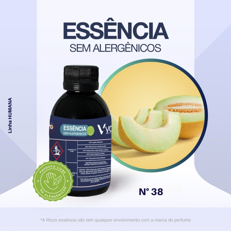 Essência Cucumber Melon Concentrada para Perfumaria e Animais N°38 - 100g - Allergen Free - 1 unidade - Vya - Rizzo em Oferta na Shopee