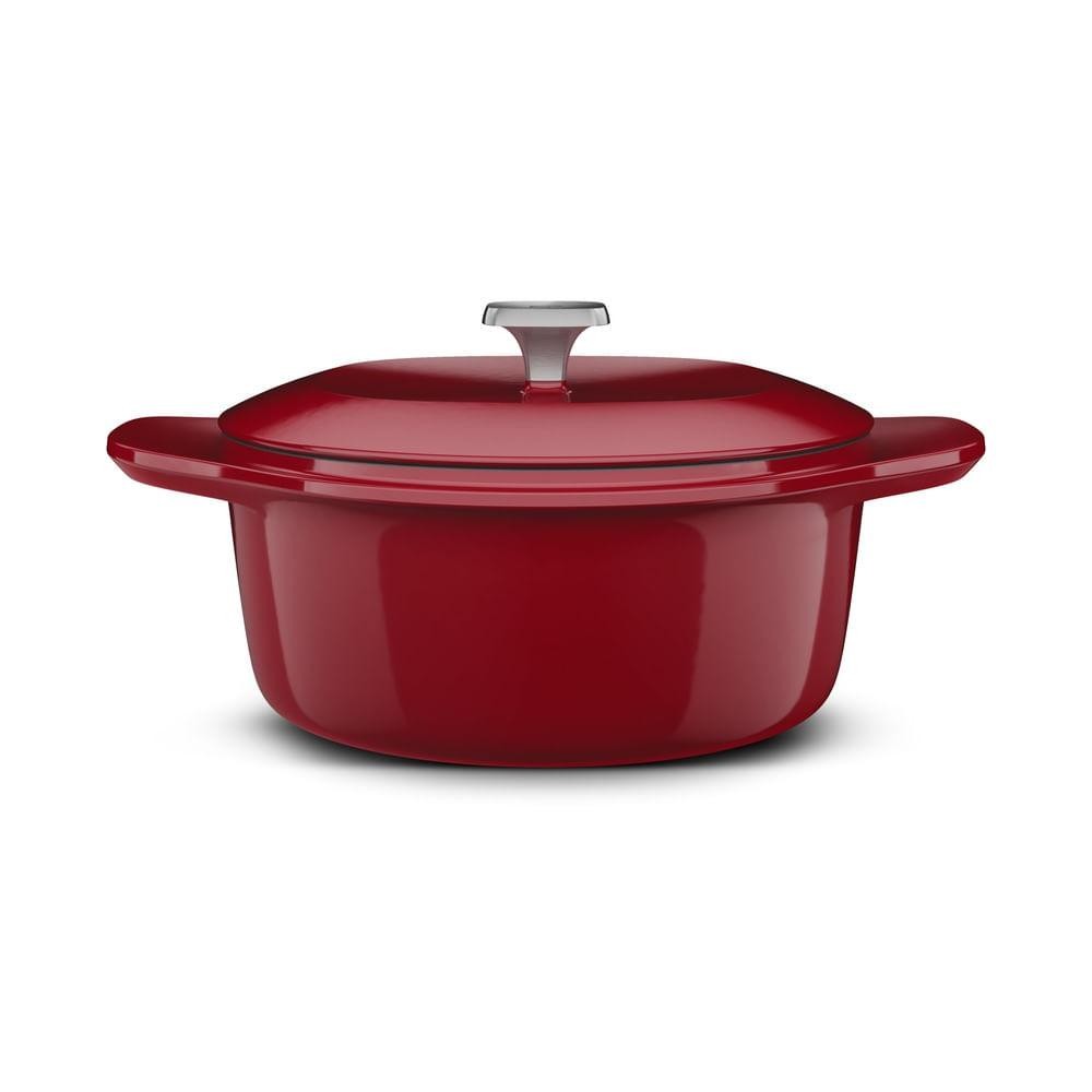 Panela de Ferro Fundido Esmaltado Caçarola Electrolux Expert 24cm Vermelha