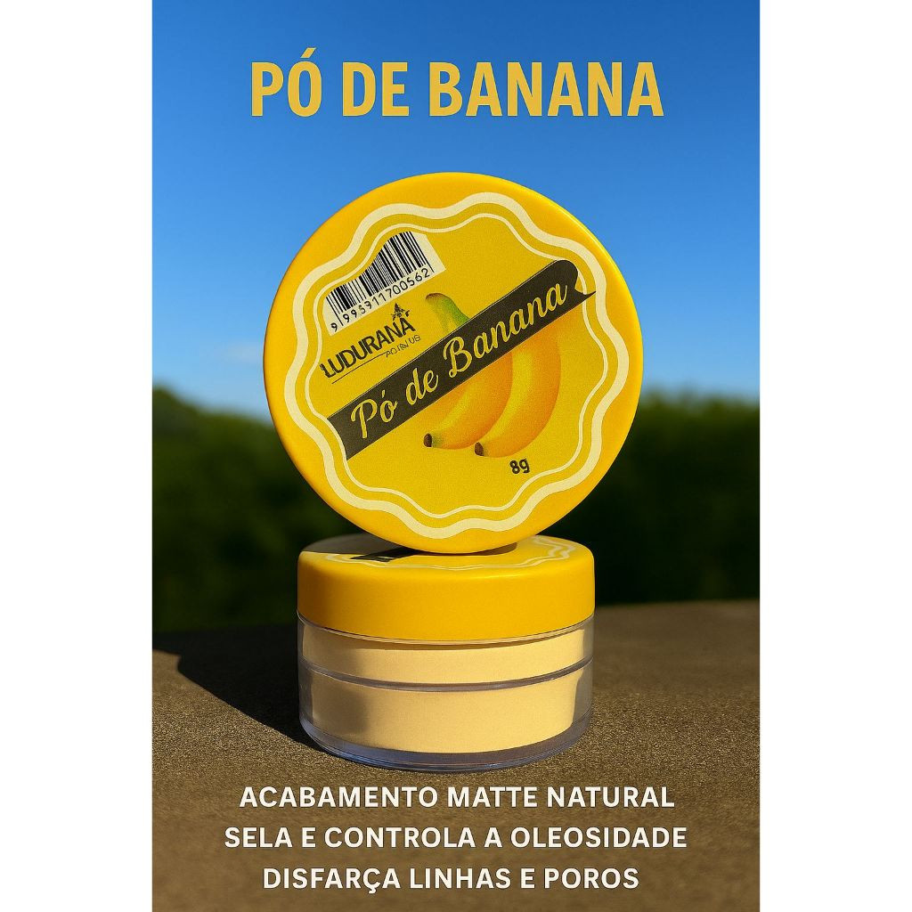 Pó Banana Facial Translucido Solto Finalizador Fixador Ludurana Make up