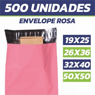 Kit 500 Envelopes de Segurança Rosa  | Embalagem Saco Envios Correios com Lacre em Oferta na Shopee