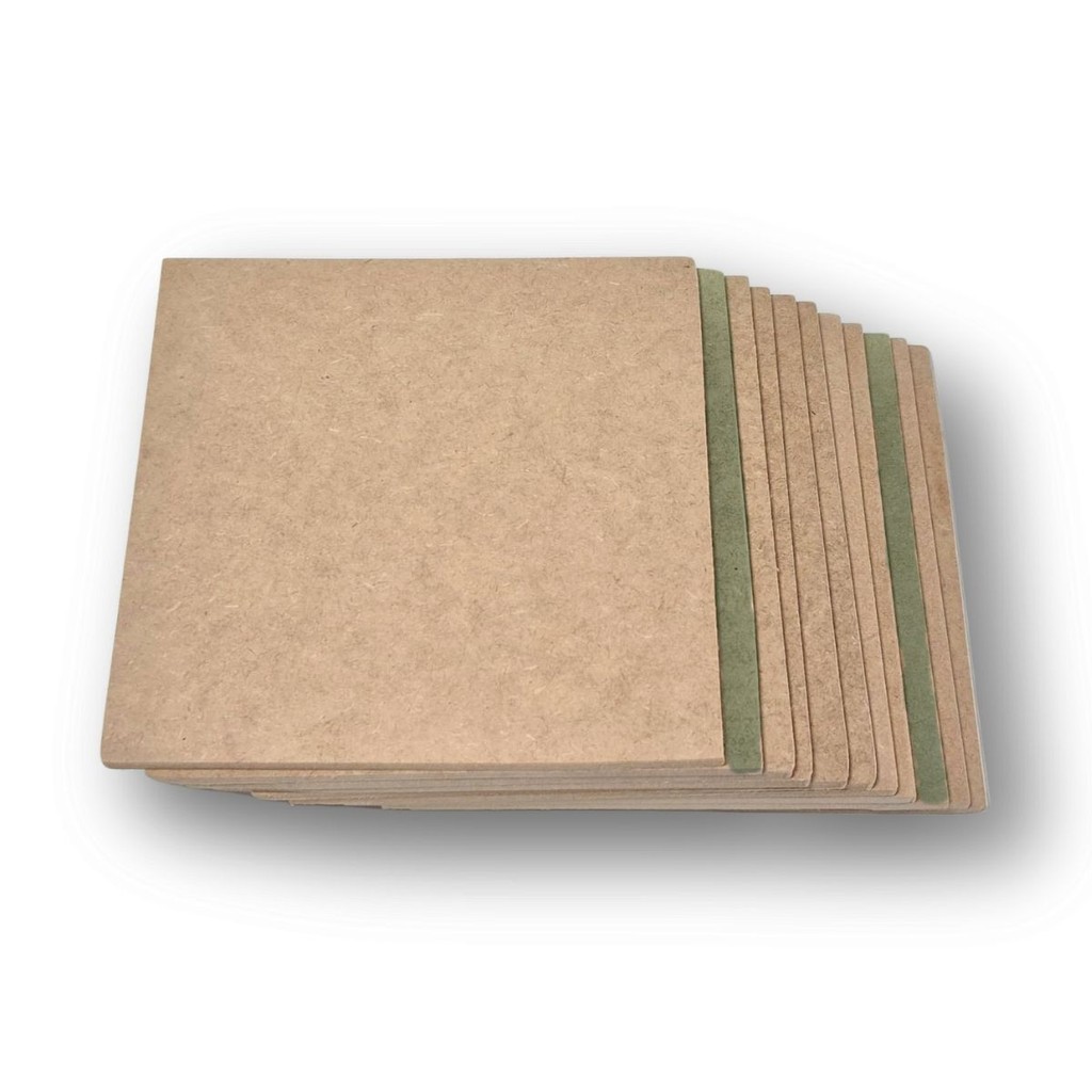 10 Placas MDF Cru 18x18cm 6mm Placa em MDF para Corte Laser Artesanato Pintura e Decoração 10pçs
